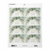 Overvloedig groen gebladerte goud ovaal lijst etiket (Full Sheet)