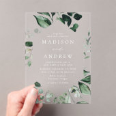 Overvloedig groen geometrisch Lijst bruiloft Acryl Uitnodigingen (Insitu (Draagbaar))