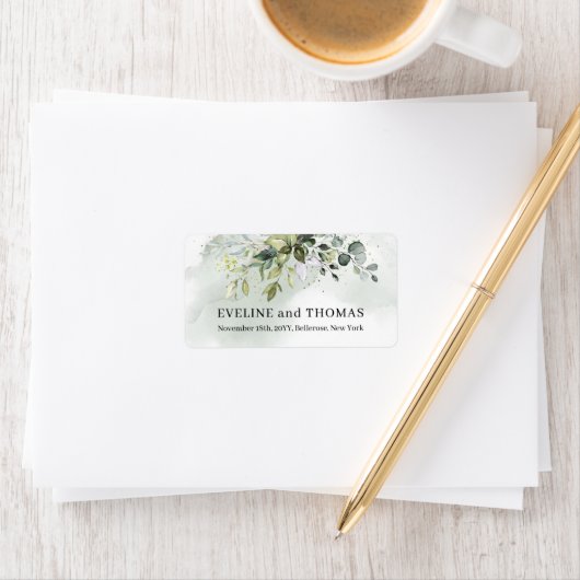 Overvloedig groen loof eucalyptus salie goud etiket (Insitu)