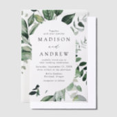 Overvloedig groen ovaal frame bruiloft vellum uitnodigingen (Offset)