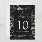 Overvloedig groen zwart tafelnummer Kaart (Achterkant)