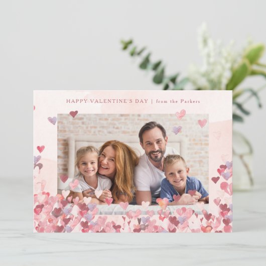 Overvloedig hart | Twee foto-Valentijnsdag Feestdagenkaart (Staand voorkant)