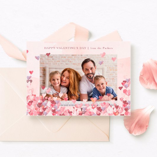 Overvloedig hart | Twee foto-Valentijnsdag Feestdagenkaart