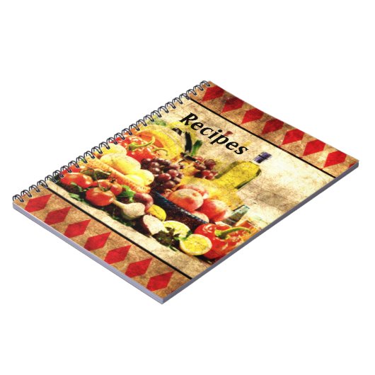 Overvloedig in tabel samengedrukt recept notitieboek (Linkerzijde)