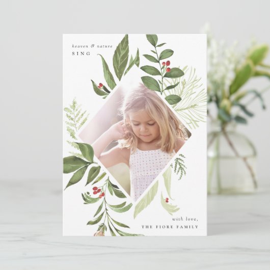 Overvloedig | Kerst Fotokaart Feestdagenkaart (Staand voorkant)