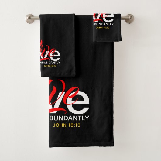 OVERVLOEDIG LEVEN Johannes 10:10 Inspirerend Chris Bad Handdoek (Insitu)