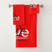 OVERVLOEDIG LEVEN Johannes 10:10 Inspirerend ROOD Bad Handdoek (Insitu)