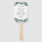 Overvloedig loof bruiloft programma handwaaier (Achterkant)