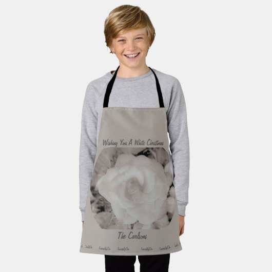 Overvloedig op elegant script kerst Frosted Roos Schort (Gedragen)