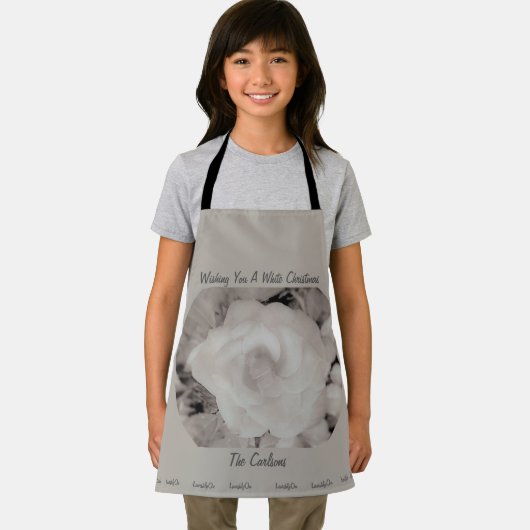 Overvloedig op elegant script kerst Frosted Roos Schort (Insitu)