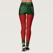 Overvloedig op leuk script Red Green Shorts Kerst Leggings (Achterkant)