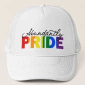 Overvloedig Pride Rainbow Gay Trotse Trucker Hoed Trucker Pet (Voorkant)