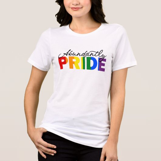Overvloedig Pride Rainbow Trots om homo T-shirt te (Voorkant)