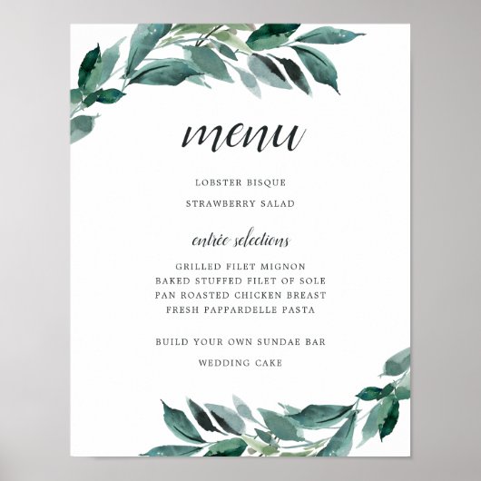 Overvloedig teken van het menu Foliage Poster (Voorkant)