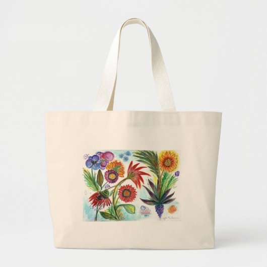 Overvloedig Zinnias Grote Tote Bag (Voorkant)