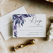 Overvloedige bladviolet botanische RSVP-kaart RSVP Kaartje