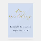 Overvloedige blauwe bruiloft acryl bord (Voorkant)