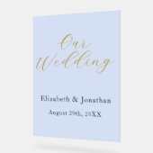 Overvloedige blauwe bruiloft acryl bord (Hoek)