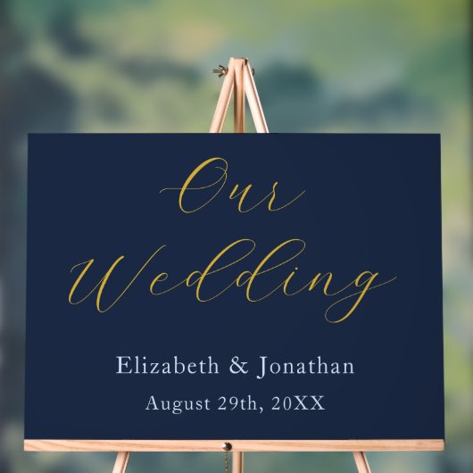 Overvloedige blauwe bruiloft acryl bord (Neutraal)