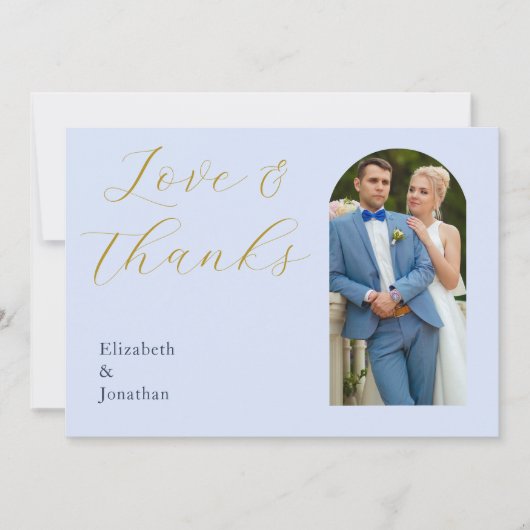 Overvloedige blauwe bruiloft bedankkaart (Voorkant)