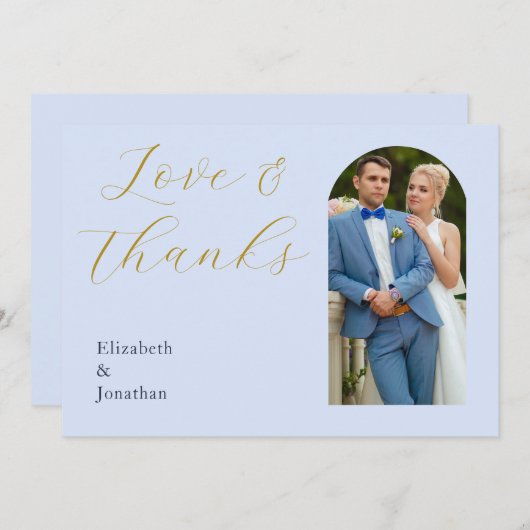 Overvloedige blauwe bruiloft bedankkaart (Voorkant / Achterkant)