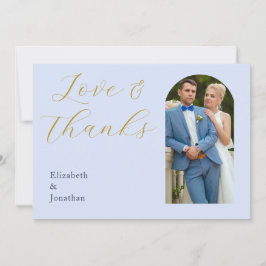 Overvloedige blauwe bruiloft bedankkaart