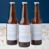 Overvloedige blauwe bruiloft bier etiket