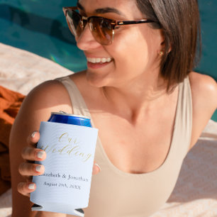 Overvloedige blauwe bruiloft blikjeskoeler