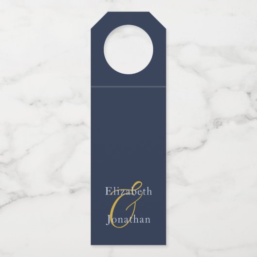 Overvloedige blauwe bruiloft flessenhanger (Voorkant)