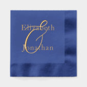 Overvloedige blauwe bruiloft folie servetten (Voorkant)