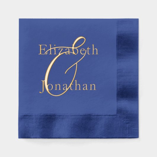 Overvloedige blauwe bruiloft folie servetten (Voorkant)