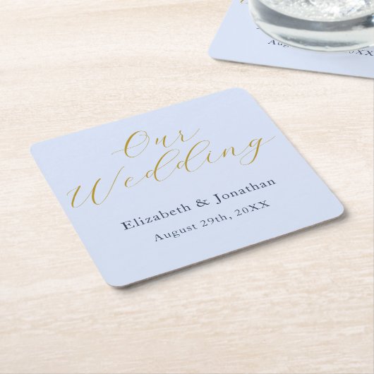 Overvloedige blauwe bruiloft kartonnen onderzetters (Schuin)