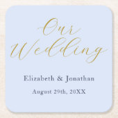 Overvloedige blauwe bruiloft kartonnen onderzetters (Voorkant)