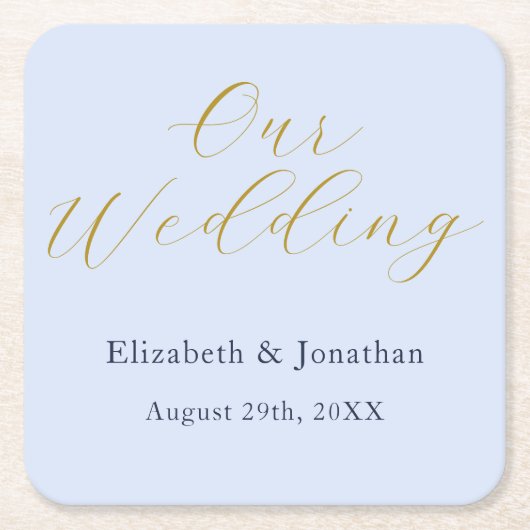 Overvloedige blauwe bruiloft kartonnen onderzetters (Voorkant)