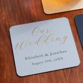 Overvloedige blauwe bruiloft kartonnen onderzetters