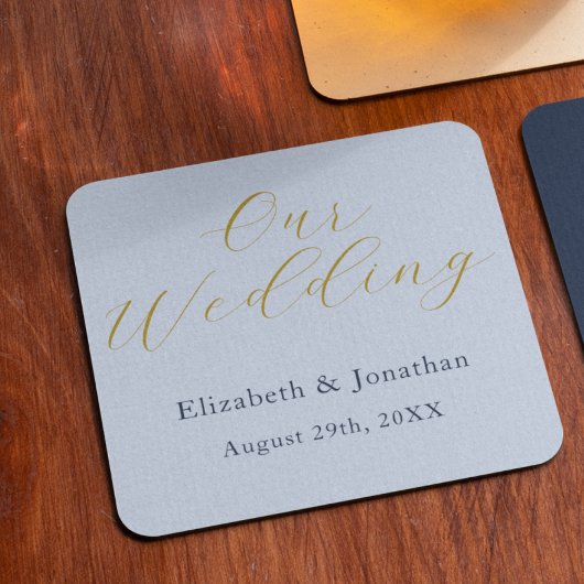 Overvloedige blauwe bruiloft kartonnen onderzetters