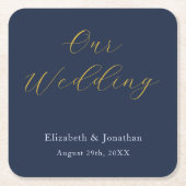 Overvloedige blauwe bruiloft kartonnen onderzetters (Voorkant)