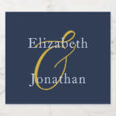 Overvloedige blauwe bruiloft likeurfles etiket (Enkel label)