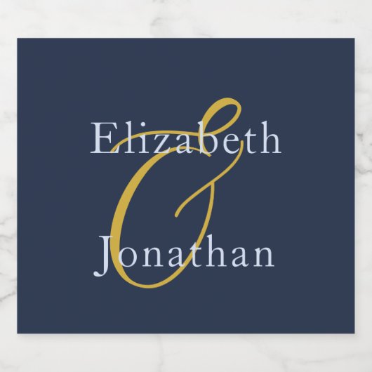 Overvloedige blauwe bruiloft likeurfles etiket (Enkel label)