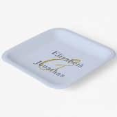 Overvloedige blauwe bruiloft papieren bordje (Gebogen)