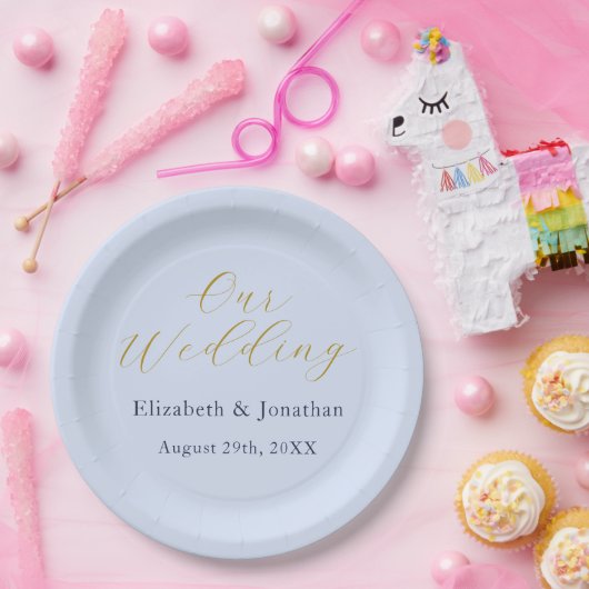Overvloedige blauwe bruiloft papieren bordje (Feest)