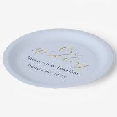 Overvloedige blauwe bruiloft papieren bordje (Gekanteld)