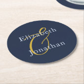 Overvloedige blauwe bruiloft ronde kartonnen onderzetter (Gebogen)