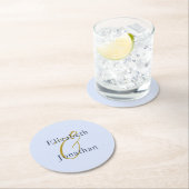 Overvloedige blauwe bruiloft ronde kartonnen onderzetter (Insitu)