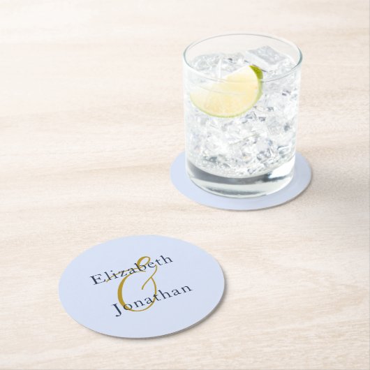 Overvloedige blauwe bruiloft ronde kartonnen onderzetter (Insitu)