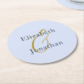 Overvloedige blauwe bruiloft ronde kartonnen onderzetter (Gebogen)