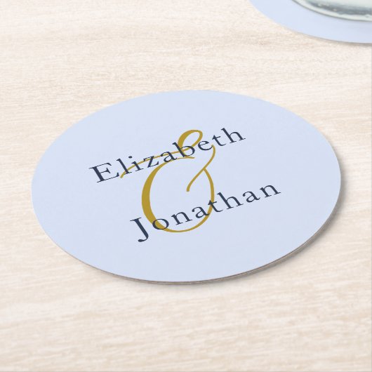 Overvloedige blauwe bruiloft ronde kartonnen onderzetter (Gebogen)