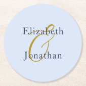 Overvloedige blauwe bruiloft ronde kartonnen onderzetter (Voorkant)