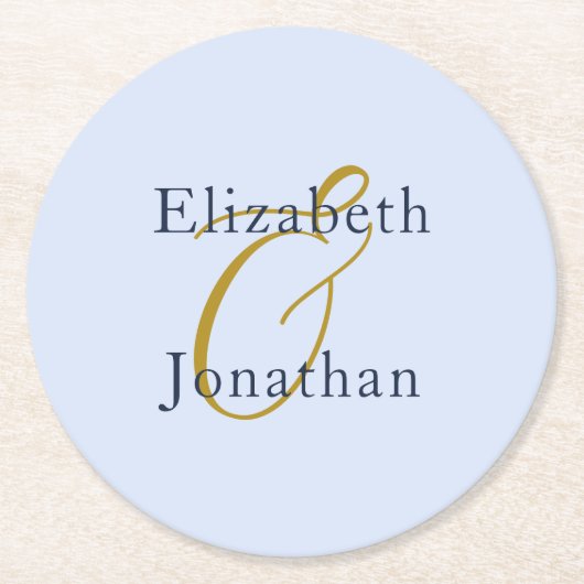 Overvloedige blauwe bruiloft ronde kartonnen onderzetter (Voorkant)