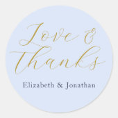 Overvloedige blauwe bruiloft ronde sticker (Voorkant)